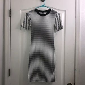 Black and White Fitted Dress